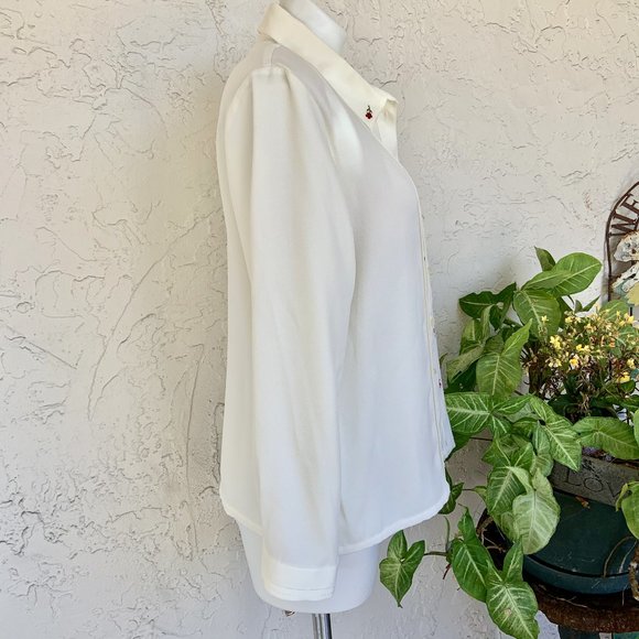 Vintage KORET PETITE Elegant Embroidered Blouse - Picture 6 of 11